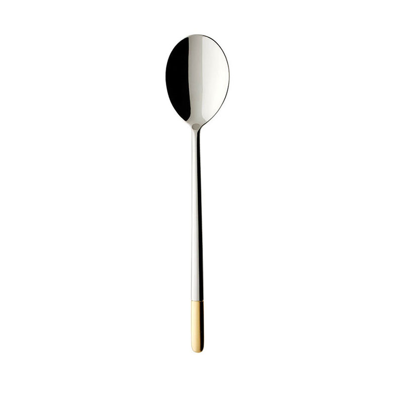 Ella Salad serving spoon, Stainless Steel With Partial Gold Plate-0