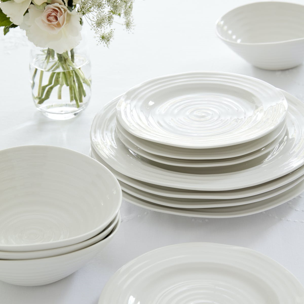 Ceramics Set of 4 side plates, 20cm, White-1