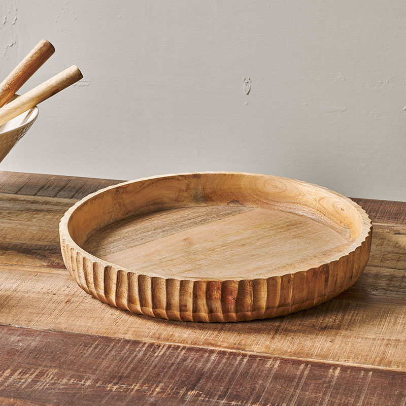 Gavivi Mango Wood Bowl, D35cm, Natural-4