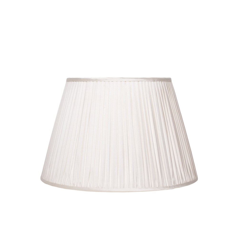 Empire Gathered Silk Lampshade, Ivory, 40cm-0