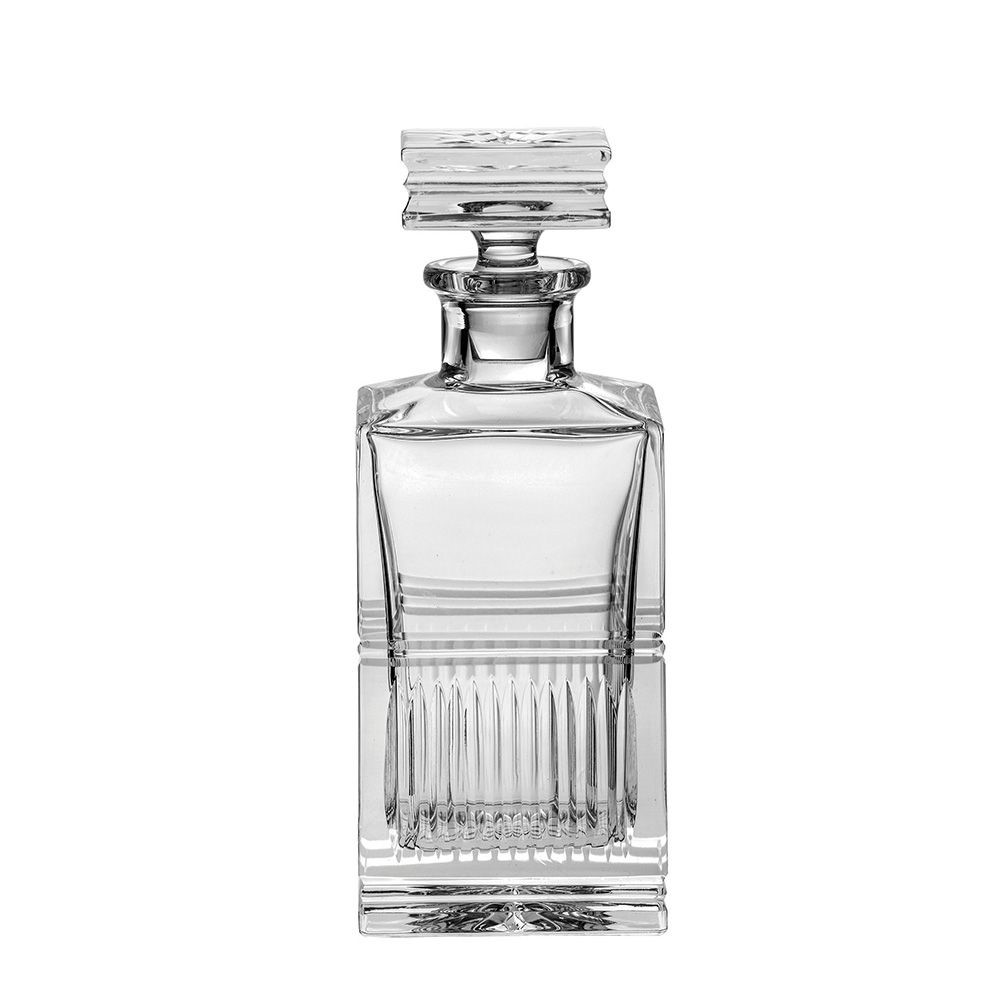 Art Deco Square Spirit Decanter, 700ml, Clear-0