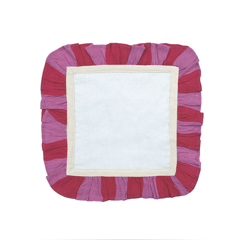 Broken Stripe Set of 2 Napkins, 33 x 33cm, Fuchsia-1