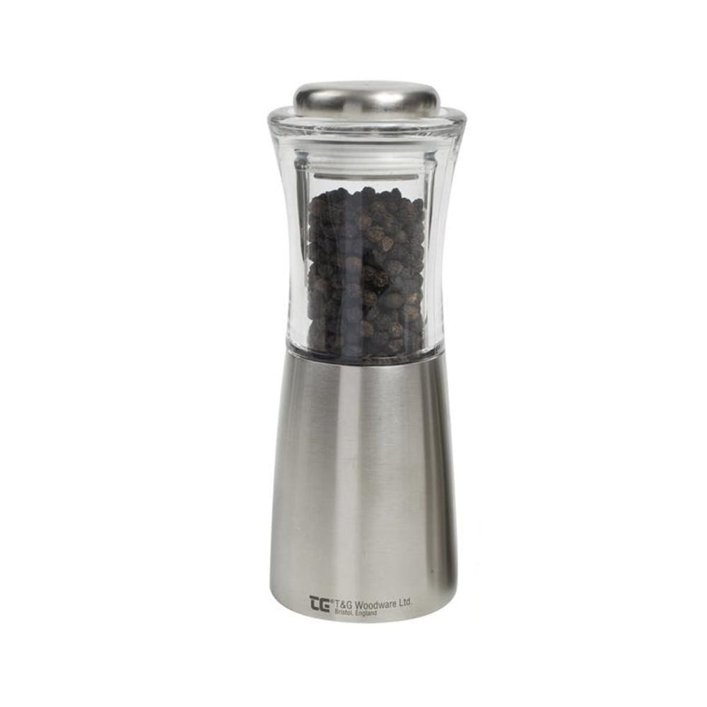 Apollo Pepper mill, 15cm, Clear Acrylic & Stainless Steel-0