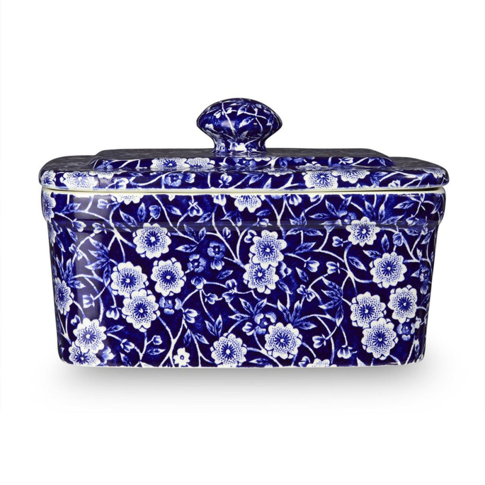 Calico Butter Dish, L16.5 x W11 x H10cm, Blue-0