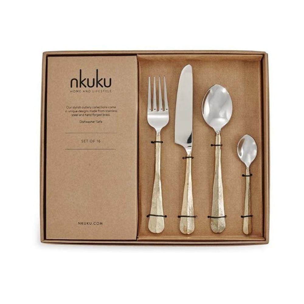 Osko 16 Piece Cutlery Set, Brushed Gold-2