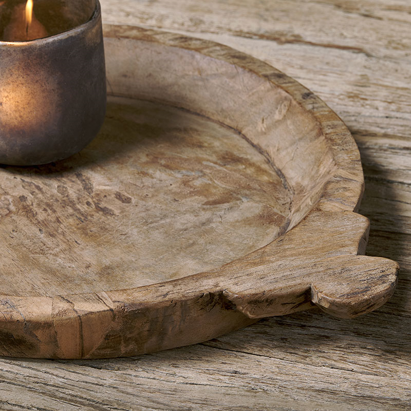 Karua Reclaimed Wood Traditional Bowl, D38cm, Natural-2