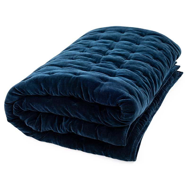 Velvet Double / King Quilt, Midnight Blue-0