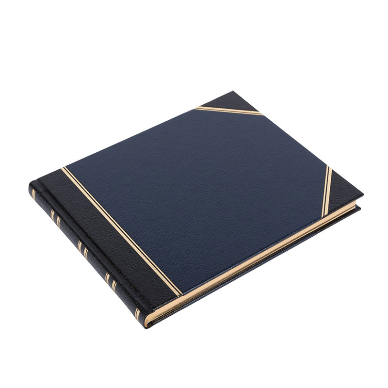 Traditional Plain Page Visitors Book, 23.5 x 28.5cm, Blue-1