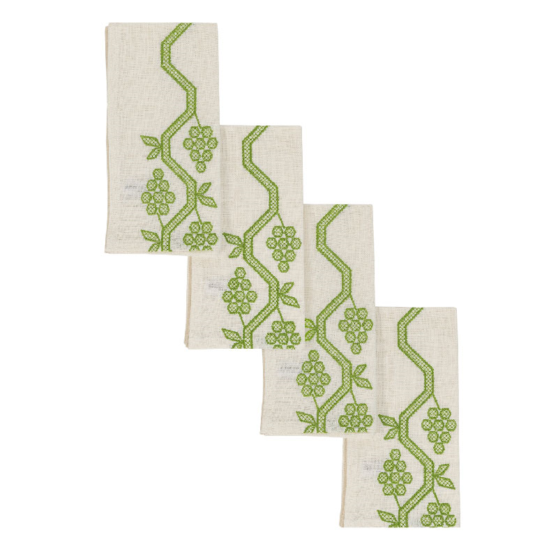 Napa Set of 4 Napkins, 40 x 40cm, Green-1