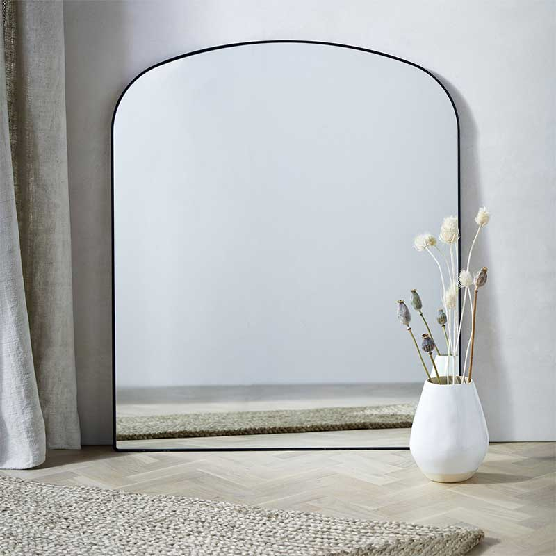 Chiltern Mantle Arch Mirror, Black-0