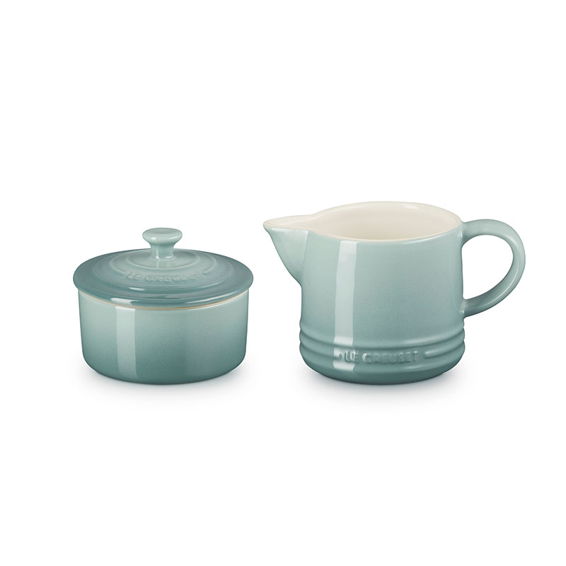 Stoneware Signature Milk and Sugar Set, Sea Salt-1