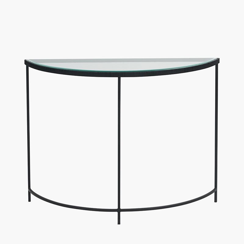 Marazzi Half Moon Console Table, Black-0