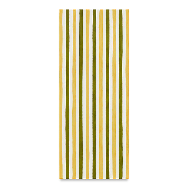 Multi Stripe Linen Tablecloth, 250cm x 165cm, Avocado Green/Lemon Yellow-0