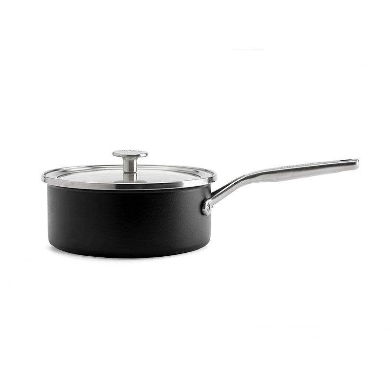 Steel Core Enamel Saucepan, 20cm, Matte Black-3