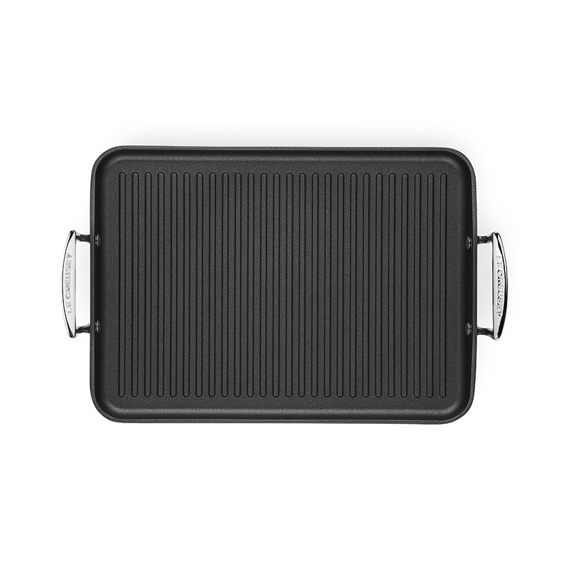 Toughened Non-Stick Ribbed rectangular grill pan, 35cm-3