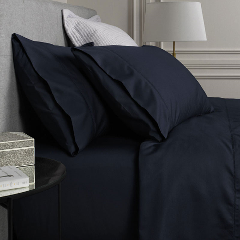 Cotton Sateen Pair of Standard Pillowcases, Midnight-2