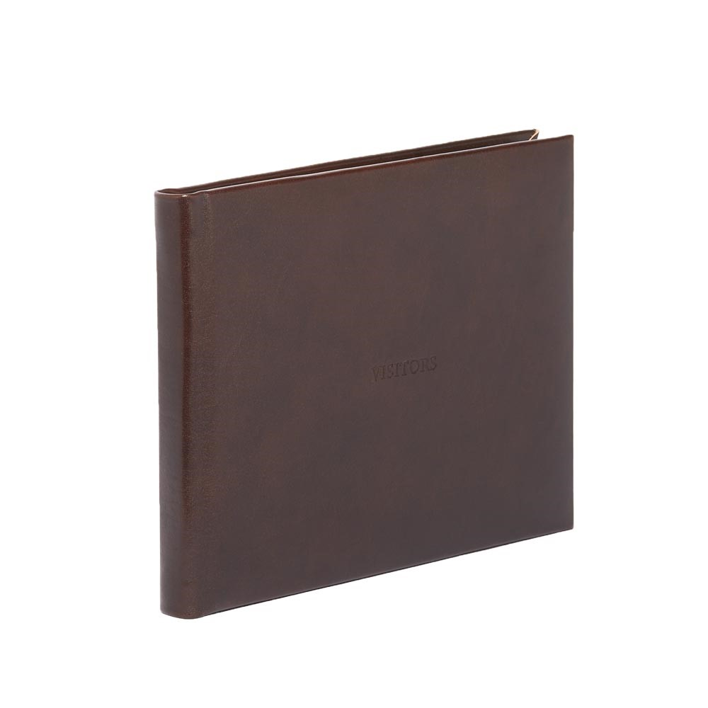 Full Bound Lined Visitors Book, L22 x W28.5cm, Mocha-0