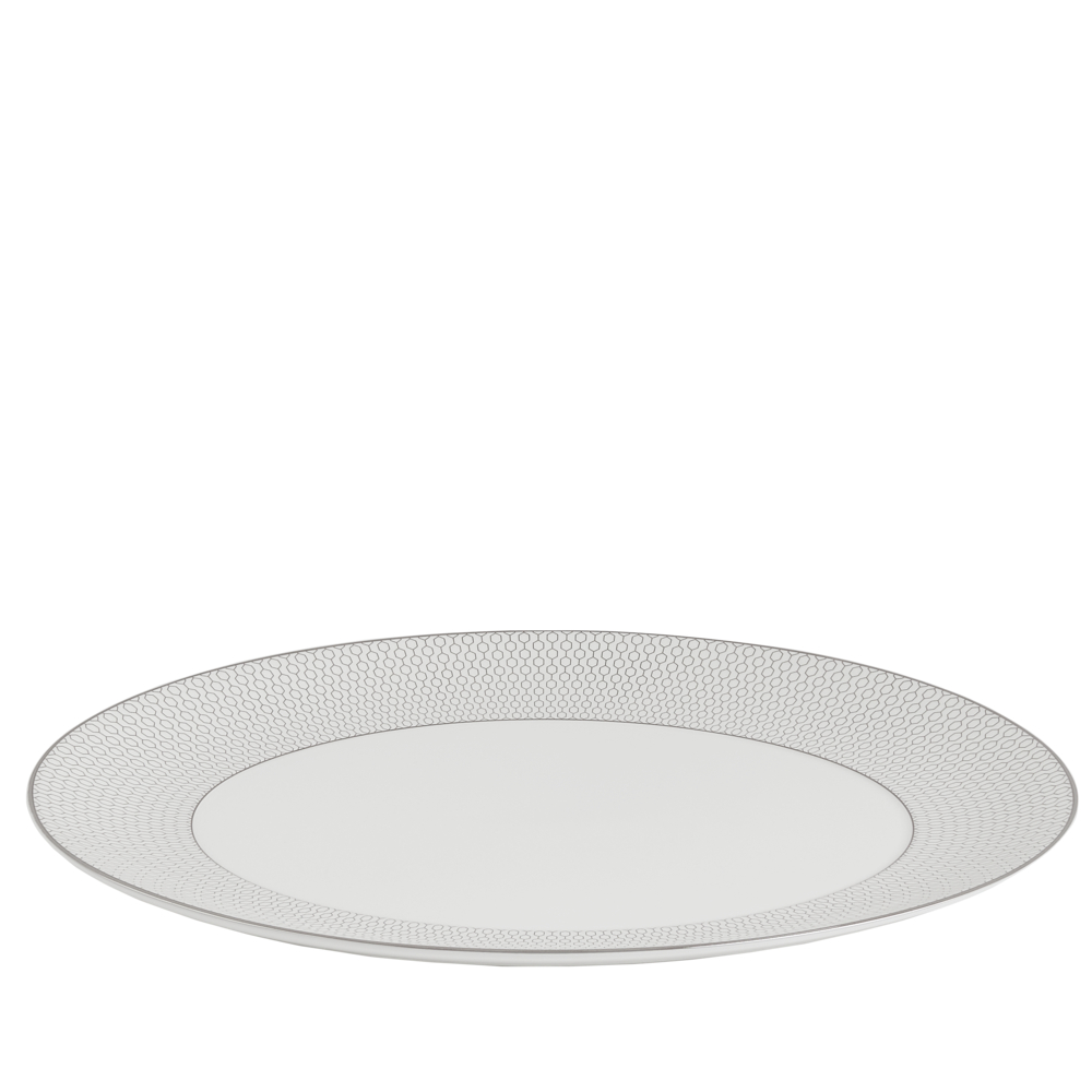 Gio Platinum Oval Platter, 28 x 33cm, Platinum-1