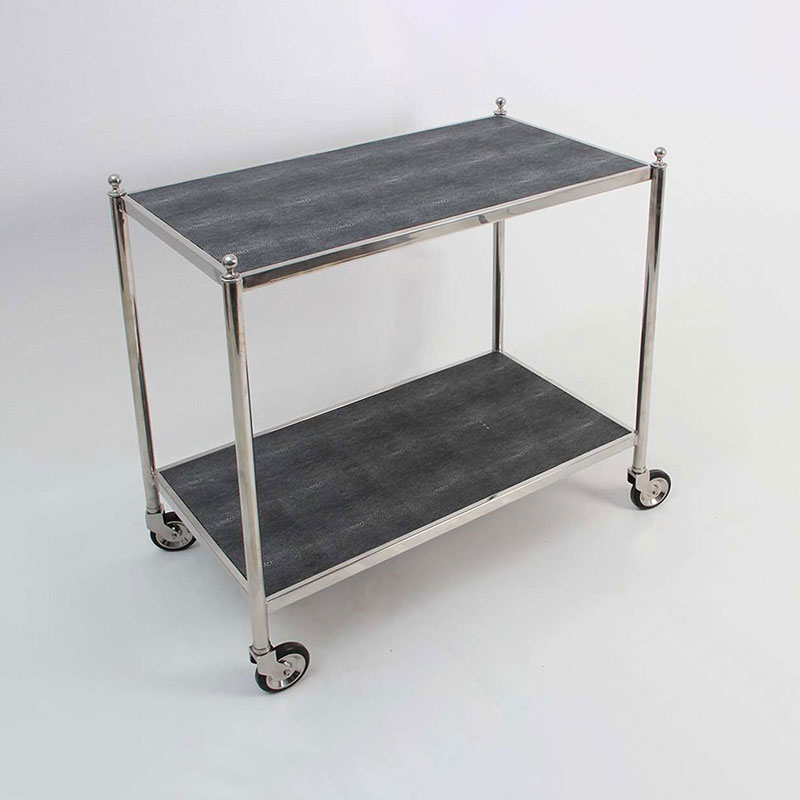 Cliveden Drinks Trolley, Charcoal Shagreen-0