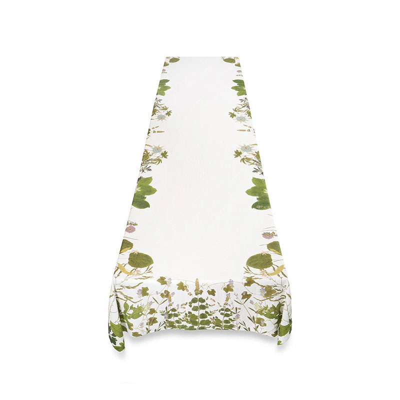 Herb Garden Linen Tablecloth, 165 x 250cm, Green-2