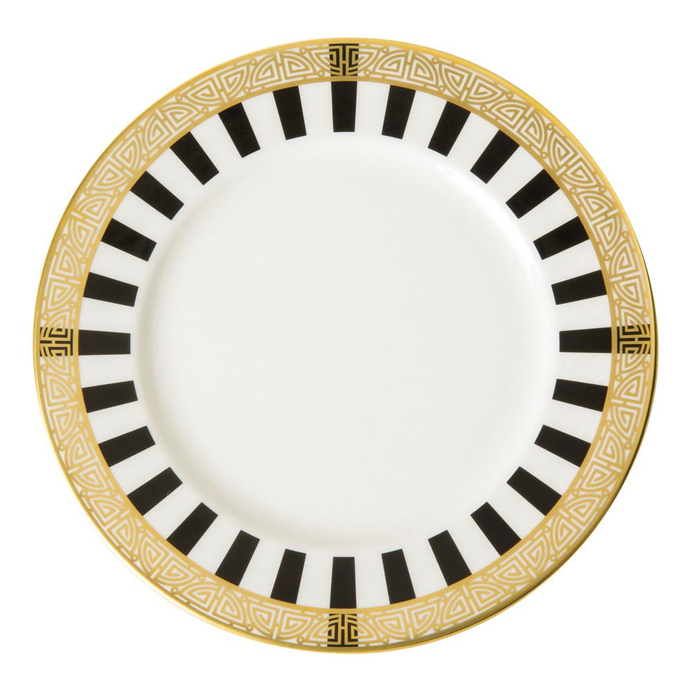 Satori Black Plate, 16cm, Black/White/Gold-0