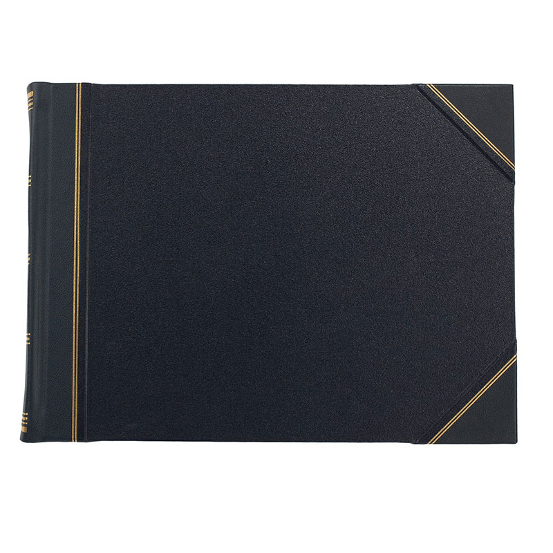 Half Bound Original Photo Album, L28 x W38cm, Blue Hide-0