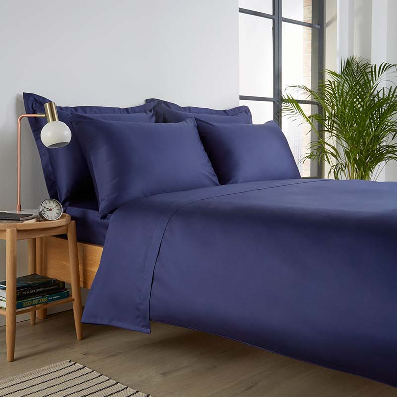 400 Thread Count Sateen King Duvet Set, Navy-0