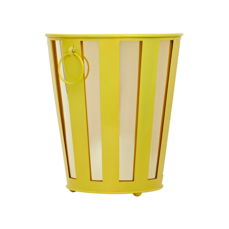 Striped Planter, H21cm, Yellow-1