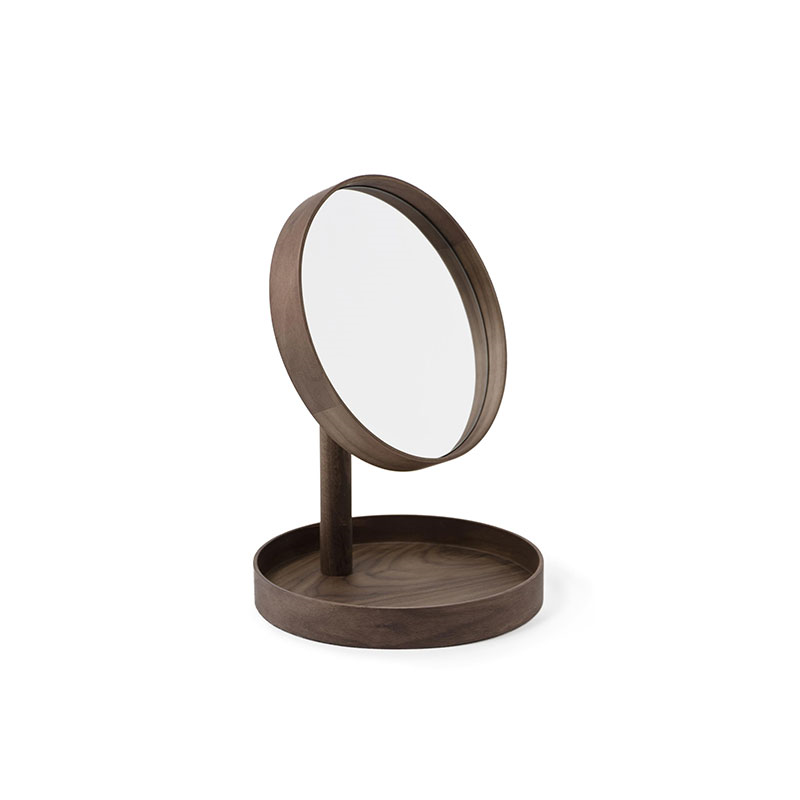 Look Magnify Mirror, H37 x D25cm, Walnut-2