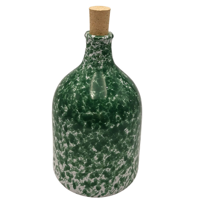 Splatter Olive Oil Bottle, H17cm, Green-0