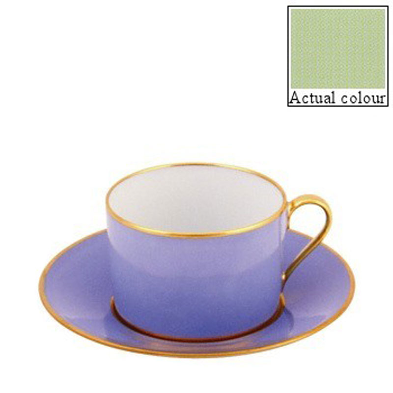 Sous Le Soleil Empire Coffee Cup & Saucer, 90ml, Matt Gold Classic Pastel Green-0