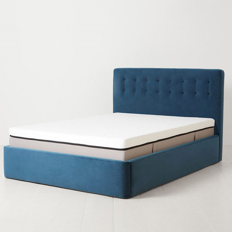 Bed 01 Velvet Double Frame, Teal-0