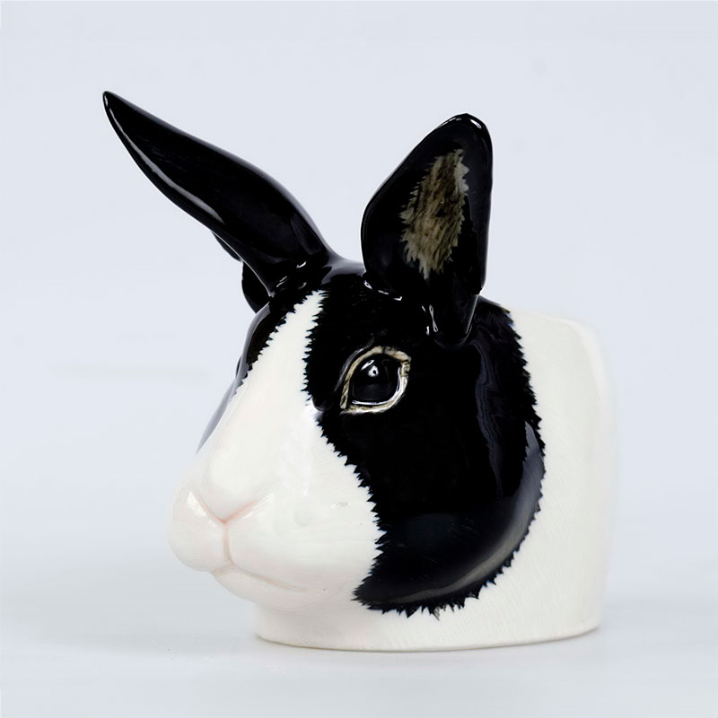 Dutch Rabbit Egg Cup, H11cm, Black & White-1