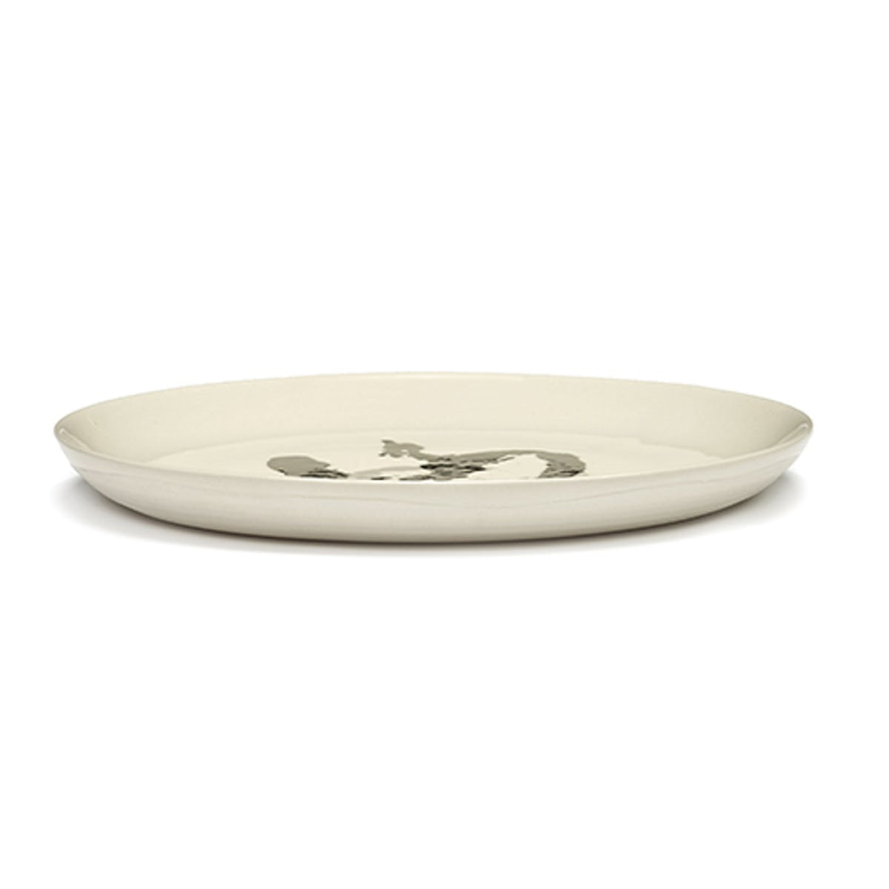 Ottolenghi, Set of 2 Medium Plates, White and Black, White-1