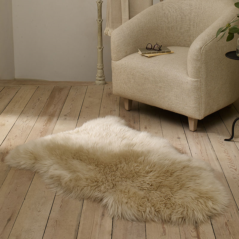 Sheepskin Rug, W60cm x L90cm, Natural-0