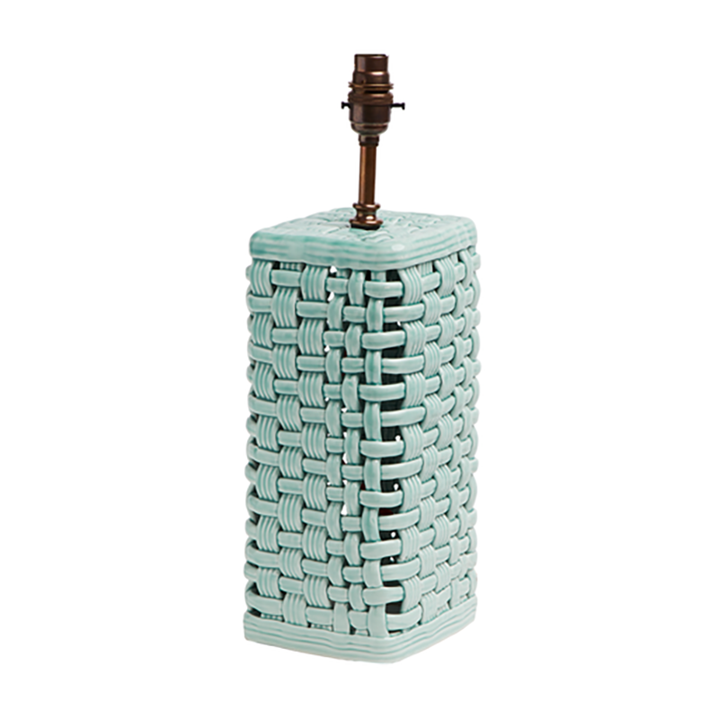 Woven Ceramic Lamp Base, Blue-1