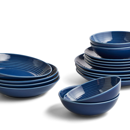 Gordon Ramsay Maze 16 Piece Dinnerware Set, Denim Blue-0