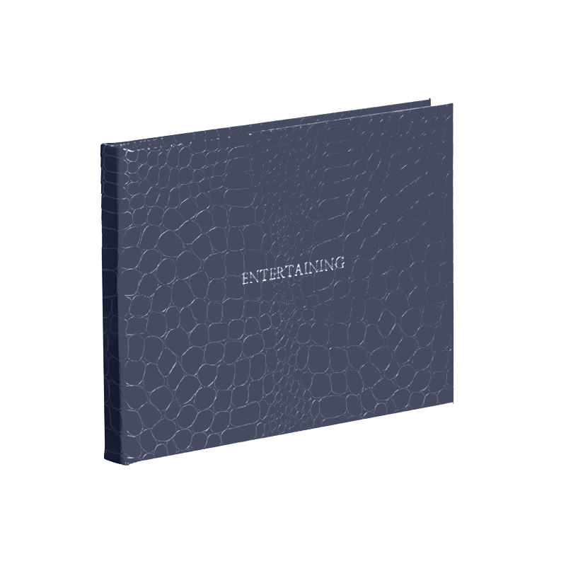 Oyster Bay Entertaining Book, L16 x W21.5cm, Navy Croc-0