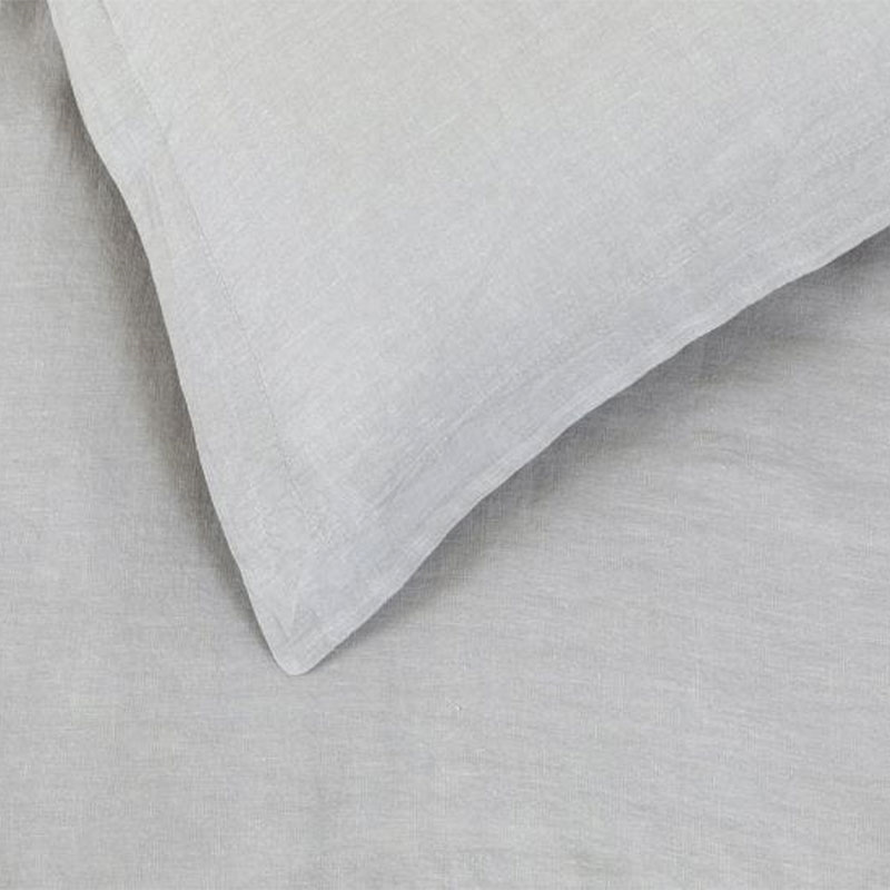 Washed Linen Linen King Size Fitted Sheet, Grey-0