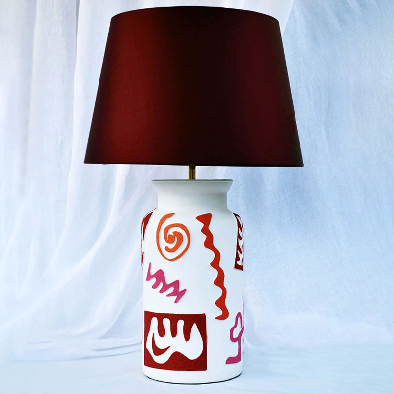 Fango Table Lamp, H36cm, Red & Orange-0