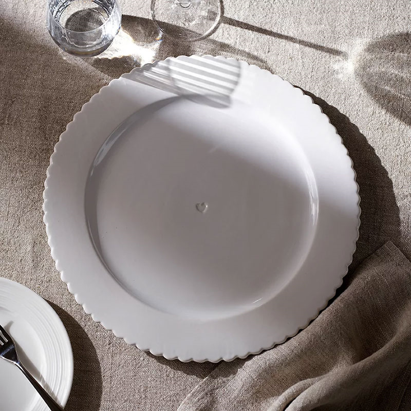 Heart Serving Plate, D35cm, White-1