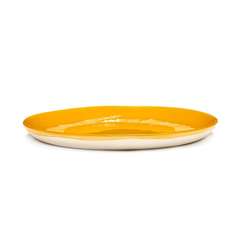 Ottolenghi Set of 2 medium plates, D23, Yellow And White-1