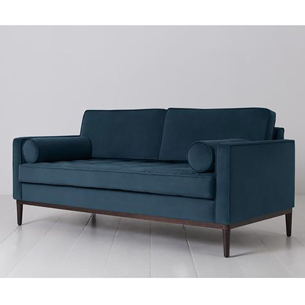 Model 02 2 Seater Velvet Sofa, Teal-1