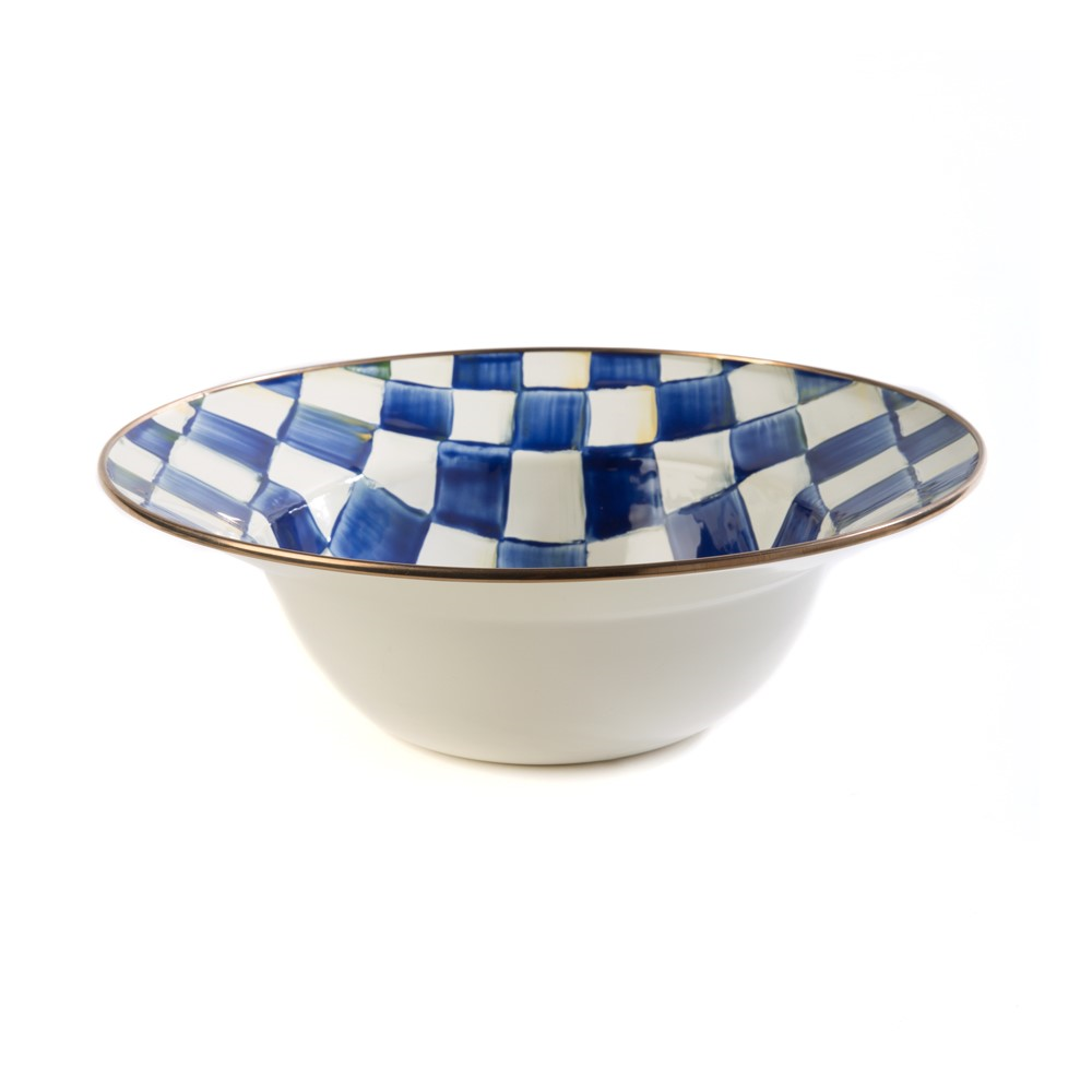 Royal Check Serving bowl, 30cm, Blue & White-0