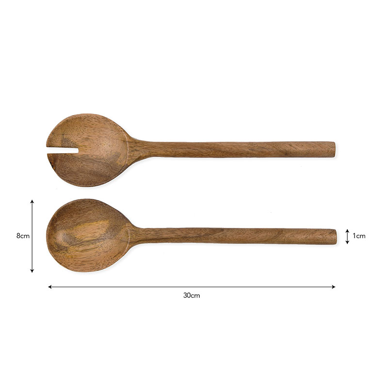 Midford Set of Serving Spoons, Mango Wood-2