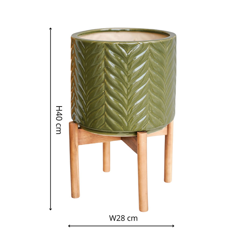 Aspen Planter, D22cm, Olive-4