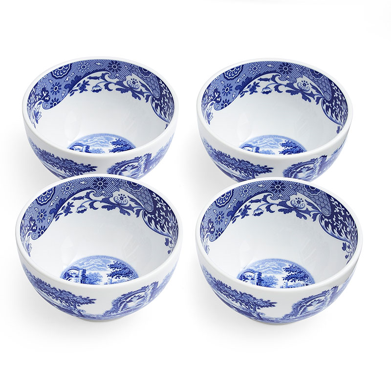 Blue Italian Set of 4 Dip Bowls, D10cm, Blue-3