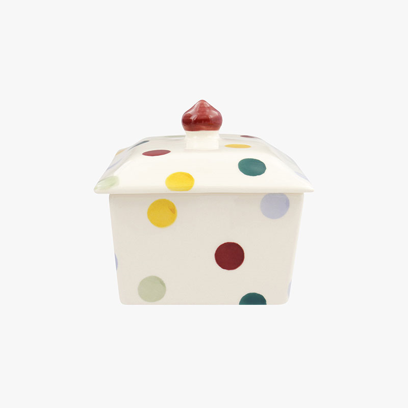 Polka Dot Butter Dish, L15 x W11.4 x H10cm, Cream-1