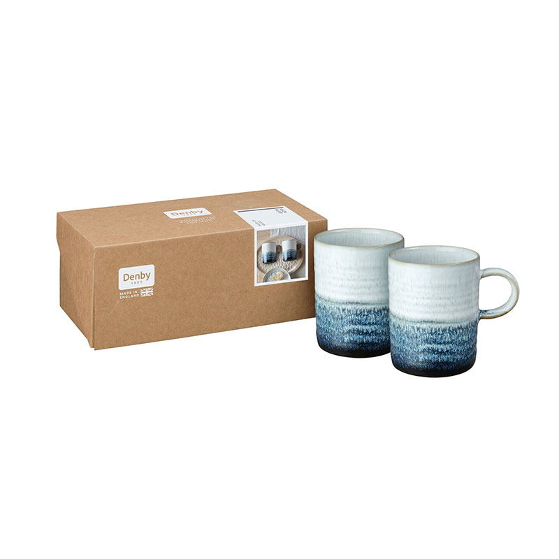 Kiln Blue Set of 2 Mugs, 370ml-2