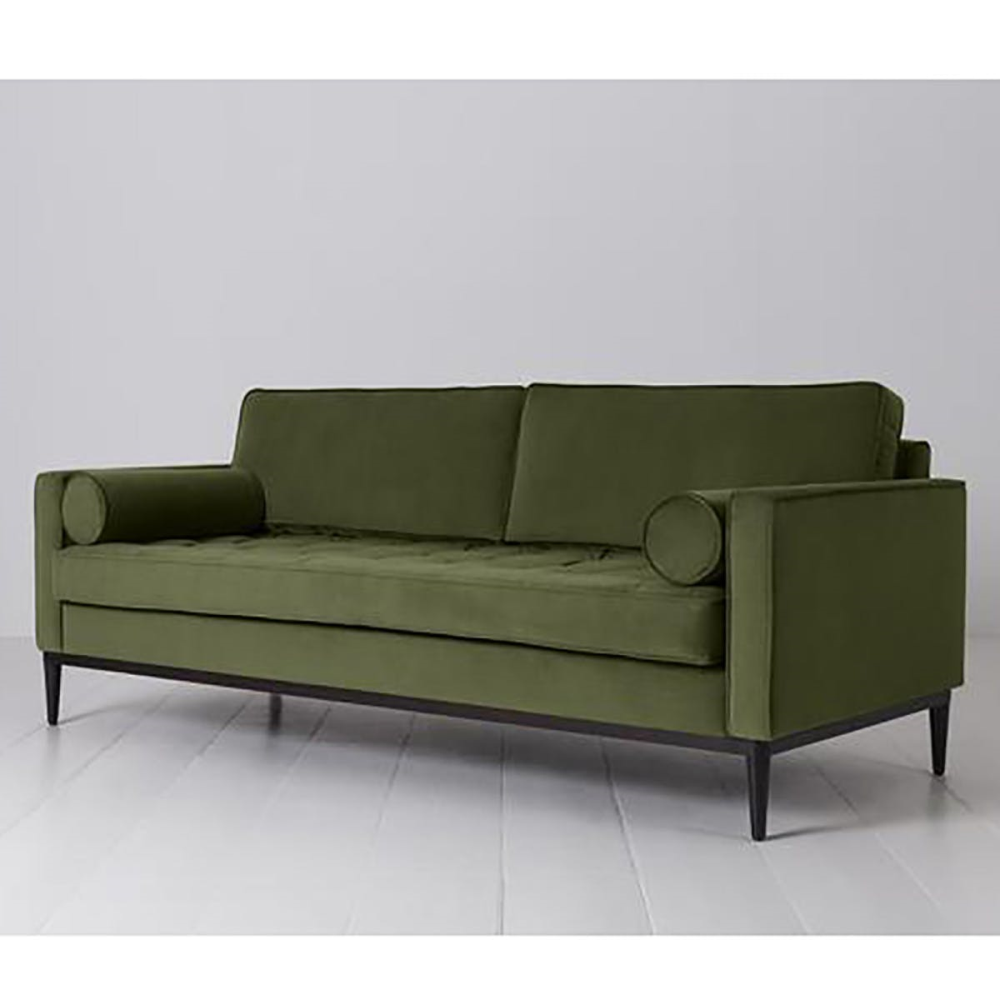 Model 02 3 Seater Velvet Sofa, Vine-1